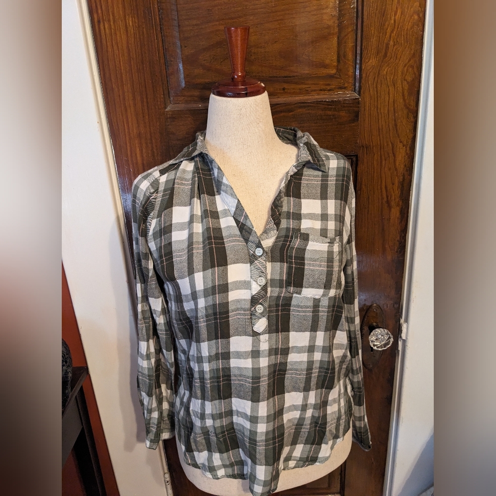 Lightweight plaid blouse